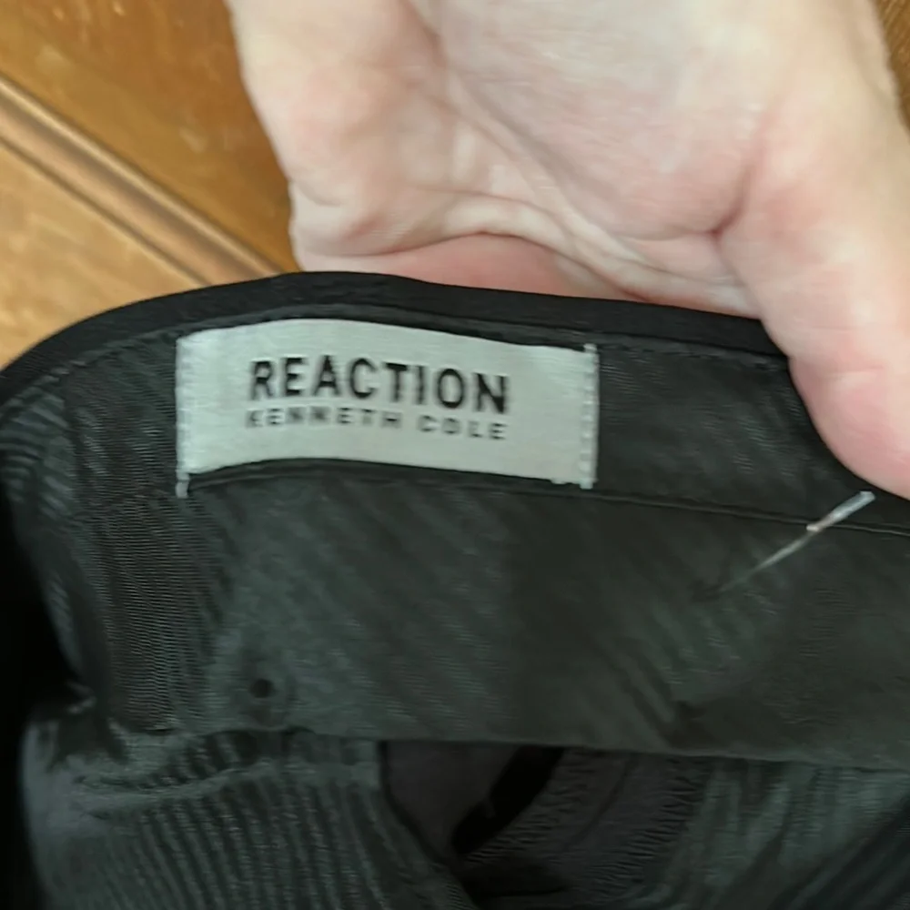 Kenneth Cole Reaction Stretch Gabardine Black Dress Pants Size 38X30